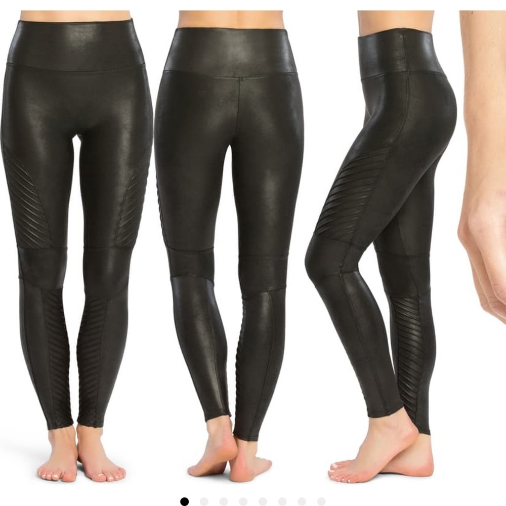 Spanx faux leather moto leggings